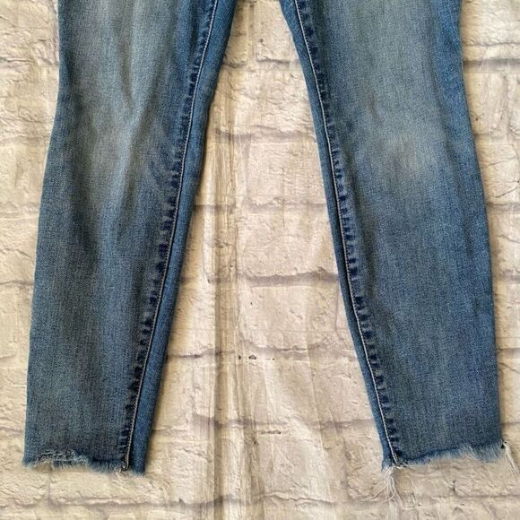 Lucky Brand women 4/27 ankle high rise skinny Bridgette button fly blue jeans - Picture 2 of 11